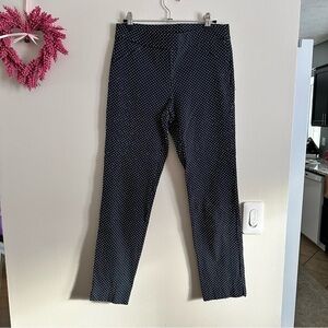 Anne Klein Blue white polka dot trousers straight/skinny Size 2